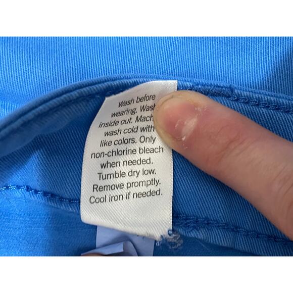 Sonoma Women's 14 Blue High Rise Wide Leg Cropped Chino Patch Pockets Pants - Picture 4 of 5